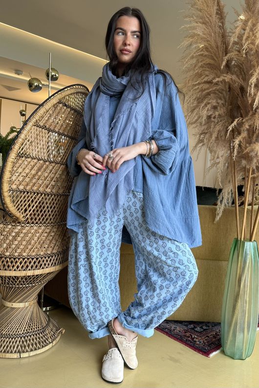 Suri Cushion Cotton Artist Smock Denim /15=